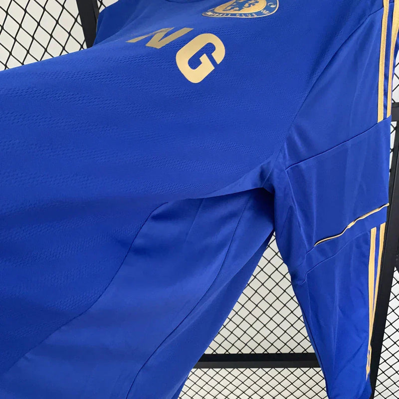 Camisa Retro Adidas Chelsea Manga Longa - 12/13 Azul