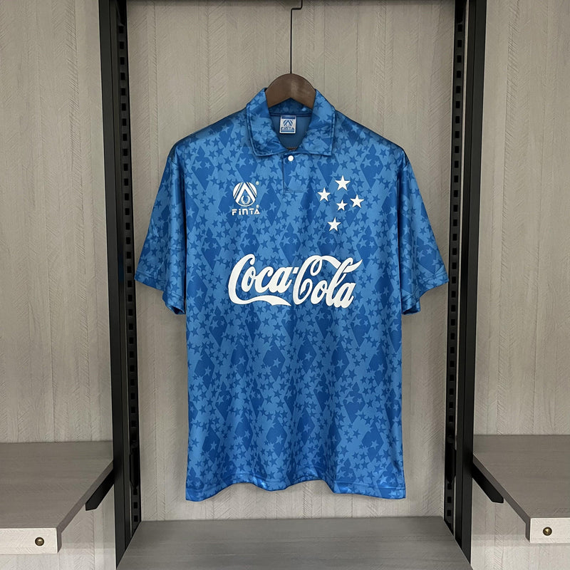Camisa Cruzeiro Titular 93/94 - Versão Retrô Coca-Cola - Azul