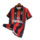 Camisa Retrô Milan I Home 1998/99 Masculino Vermelho e Preto